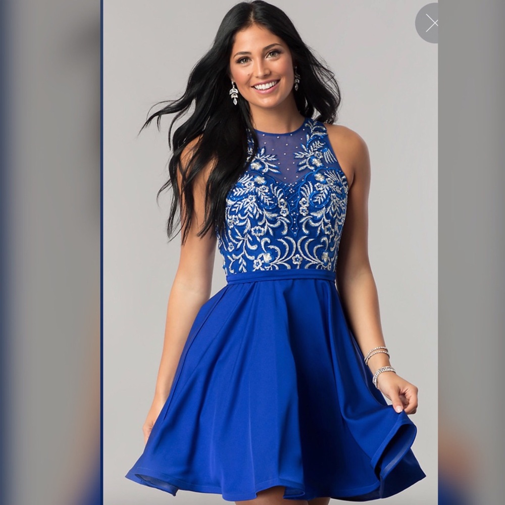 Royal blue short formal dress